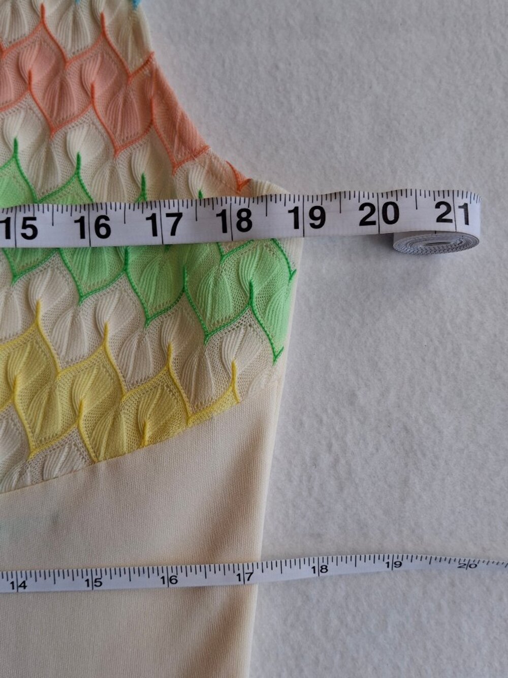 Vintage JC Penney's Maxi Dress & Cardigan with Pastel Rainbow Chevron Pattern - Picture 8 of 8